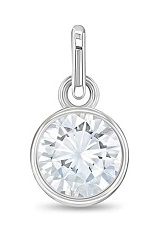 nice sterling silver cubic zirconia April birthstone baby charm